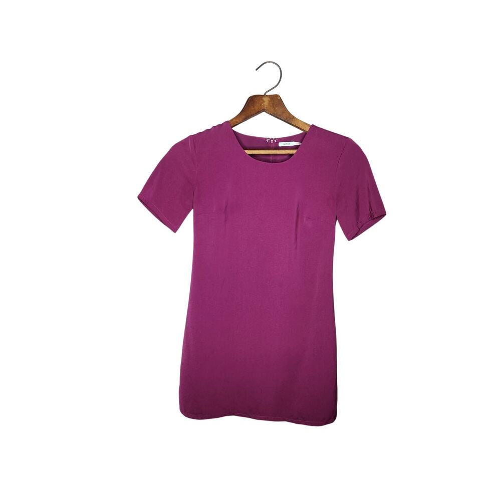 Kimchi Blue A Line Mini T-Shirt Dress Shift Short Sleeves Purple Lined
